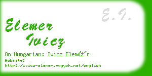 elemer ivicz business card